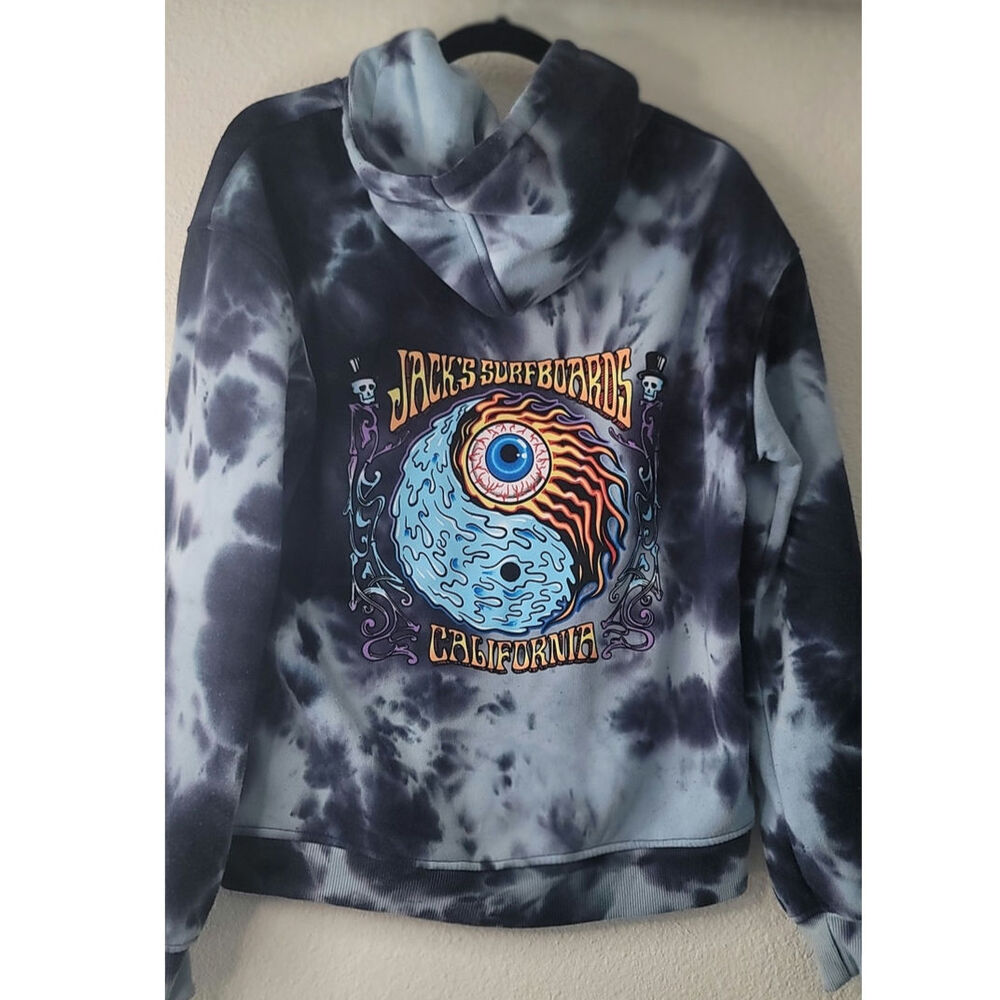 JACK'S SURFBOARDS Tie Dye Hoodie by Various Artists Men's Sz S Yin Yang Graphic